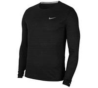Nike M NK DF Miler Top LS, T-Shirt A Manica Lunga Uomo, Black/(Reflective Silv), XL-T