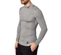 Nike M NP LS Comp Mock Maglia a Maniche Lunghe, Nessun Genere, Carbonio Heather/Nero/Nero, M