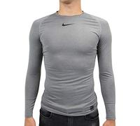Nike M NP Top LS Comp T-Shirt A Manica Lunga, Uomo, Carbon Heather/Black/Black, 4XL-T