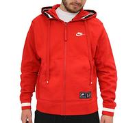 Nike M NSW Air Hoodie FZ FLC Felpa, Uomo, University Red/University Red/, S