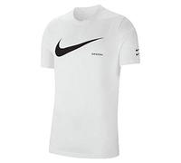 Nike M NSW Swoosh Hbr SS Tee T-Shirt, Uomo, White/Black, XS