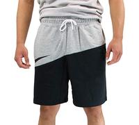 NIKE M NSW Swoosh Short Ft Pantaloncini Sportivi, Uomo, Dk Grey Heather/Black/Black, S