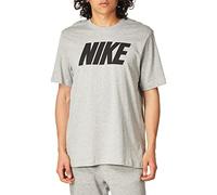 Nike M NSW Tee Icon Block T-Shirt, Dk Grey Heather/Black, 2XL Uomo