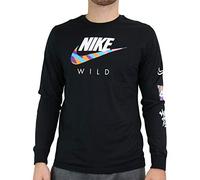 Nike M NSW Tee LS Wild Futura Maglia Lunga, Black, S Uomo