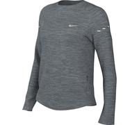 Nike Maglia Girocollo da Running A Manica Lunga Dri-Fit UV Swift- Donna, Smoke Grey/Htr/Reflective Silv, HQ0503-084, XS