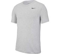 Nike Men's Dry Tee Drifit Cotton Crew Solid, Birch Heather/Black, Medium