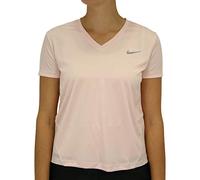 Nike Miler Vneck Maglietta Maglietta da Donna, Donna, Echo Pink/Reflective Silv, XS