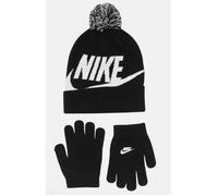 Nike Nan Swoosh Pom Beanie Glv Set Cappellino+Guanti Nero Junior 9A2695-023