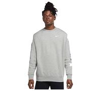 Nike NSW Repeat FLC Crew BB Langarmshirt Langarmshirt da Uomo, Uomo, Dk Grey Heather/White, L