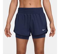 Pantaloncini da tennis da donna Nike Dri-Fit One 2-in-1 - midnight navy/reflective silver - Blu (XL)