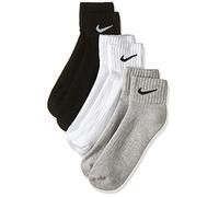 Nike One Quarter Socks 3PPK Value, Calzini Unisex - Adulto, Multicolore (Gryhthr/Bk/Wh/Bk/Bk/Wh), 46-50 EU