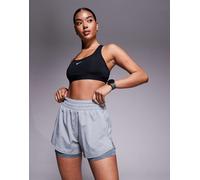 Nike - One Training Dri-FIT - Pantaloncini 2 in 1 grigi a vita alta da 3"-Grigio XS