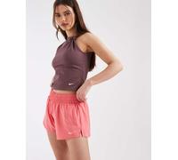 Nike - One Training Dri-FIT - Pantaloncini a vita medio alta 2 in 1 rosa da 8 cm L