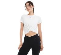 Nike - One Training Dri-FIT - T-shirt bianca con dettaglio attorcigliato sul davanti-Bianco L