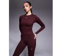 Nike - One Training Dri-FIT - Top a maniche lunghe aderente bordeaux-Rosso S