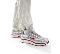 Nike - P-6000 - Sneakers unisex argento metallizzato e rosso MW 9