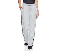 Nike Pant Logo Tape Popper, Pantaloni Donna, Dk Grey Heather/Matte Silver/Black/Black, M