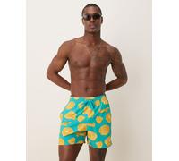 Nike - Pantaloncini da bagno stile volley da 5" color verde e tossed waffle-Blu L