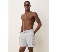 Nike - Pantaloncini da bagno stile volley da 7" grigi multitasche-Grigio XL