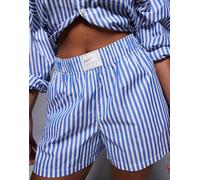 Nike - Pantaloncini in popeline a righe bianche e blu L