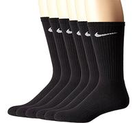 NIKE Performance Cushion Crew Calzini con Fascia (6 Paia), Nero/Bianco, L
