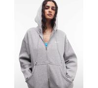 Nike Phoenix Fleece - Felpa con cappuccio oversize grigia con zip-Grigio XS
