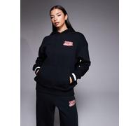 Nike - Phoenix Fleece - Felpa con cappuccio oversize nera con grafica sul retro-Nero S