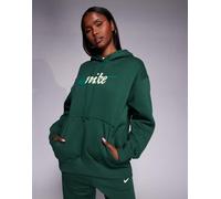 Nike - Phoenix Fleece - Felpa con cappuccio oversize verde con logo XL