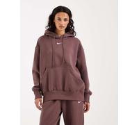 Nike - Phoenix Fleece - Felpa con cappuccio oversize viola scuro-Verde XS