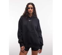 Nike - Felpa con cappuccio oversize nera e bianca con logo piccolo-Nero M