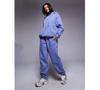 Nike - Phoenix Fleece - Joggers oversize a vita alta blu con polsino M