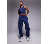 Nike - Phoenix Fleece - Joggers oversize a vita alta blu navy con polsino L