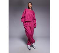 Nike - Phoenix Fleece - Joggers oversize a vita alta rosa con polsino-Viola XXL