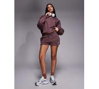 Nike - Phoenix Fleece - Pantaloncini a vita medio alta da 2" viola scuro-Marrone XXL