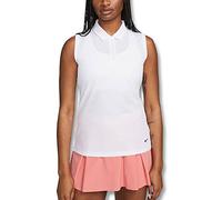 Nike Polo da golf senza maniche Dri-Fit Victory da donna, Bianco/nero, L