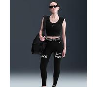 Leggings a 7/8 a vita media con grafica e inserto in mesh Nike Pro - Donna - Nero XS (IT 36-38)