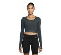 Nike Pro Dri-FIT Cropped W - maglia maniche lunghe - donna XS Dark Green woman Dri-Fit