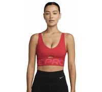 Nike Pro Indy Plunge W - reggiseno sportivo sostegno medio - donna L Red woman Dri-Fit