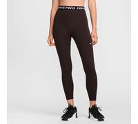 Nike Pro Women'S High-Waisted 7/8 Mesh-Paneled Leggings Velvet Brown S Nero