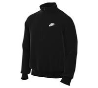 Nike Pullover Sportswear Club da Uomo in Tessuto Garzato con Chiusura A Mezza Zip, Black/Black/White, DD4732-011, S
