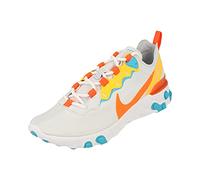 NIKE React Element 55 Scarpe da Ginnastica da Corsa da Donna BQ2728 (UK 4,5 US 7 EU 38, Calcio Grigio Hyper Crimson 011), Calcio Grigio Hyper Crimson 011, 38 EU
