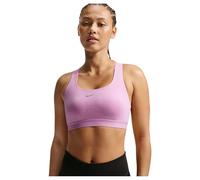 Nike Reggiseno sportivo da donna Swift, a supporto alto, leggermente foderato, Magenta chiaro/Argento, L