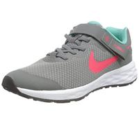 Nike Revolution 6 Flyease, Scarpe da Ginnastica Unisex - Bambini, grigio (SMOKE GREY/SIREN RED-WASHED TEAL), 31.5 EU