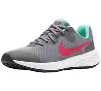 Nike Revolution 6, Scarpe de Gimnastica Unisex - Bambini e ragazzi, Grigio Smoke Grey Siren Red Washed Teal, 38 EU