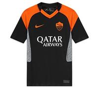 Nike Roma Y NK BRT STAD JSY SS 3R T-Shirt, Unisex Bambini, Black/Safety Orange/(Safety Orange) (Full Sponsor), L