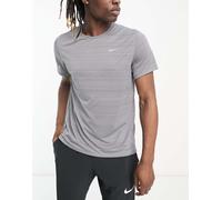 Nike Running - Miler Breathe Dri-FIT - T-shirt grigia-Arancione L