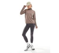 Nike Running - Pacer Dri-FIT - Top a maniche lunghe marrone con zip corta XS
