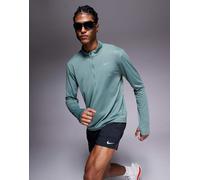 Nike Running - Pacer DRI-Fit - Top a maniche lunghe verde con zip corta XL