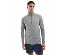 Nike Running - Stride Dri-FIT - Top a maniche lunghe grigio con zip corta XL