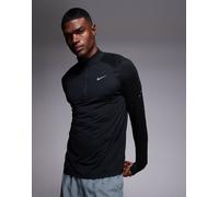Nike Running - Stride Dri-FIT - Top a maniche lunghe nero con zip corta L